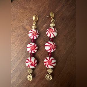 Peppermint candy Christmas earrings